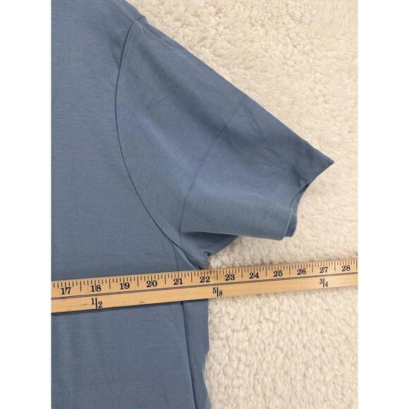 LAKE Pima Cotton Pajama Top Women's XL Blue Short Sleeve EUC - Picture 4 of 7